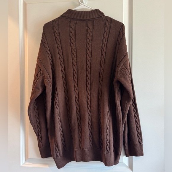 Zara Cotton sweater with lapel collar & long sleeves. Front buttons. Ribbed trim - Picture 7 of 10